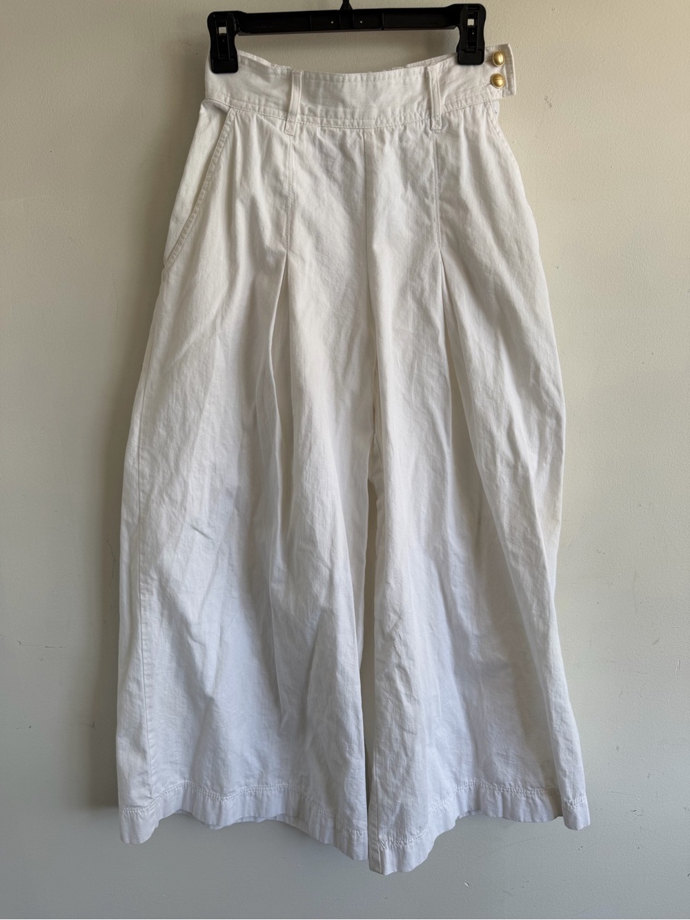 White Wide-Leg Denim Pants